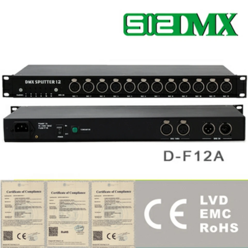 

12 channels DMX512 signal amplifier, DMX splitter console amplification signal amplifier stage lighting