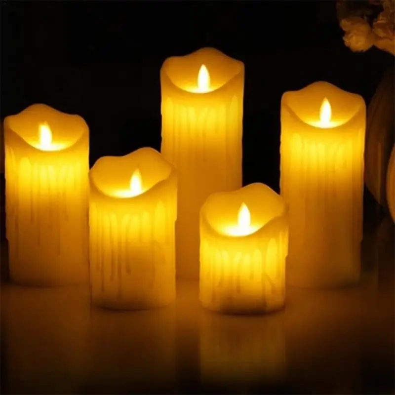 Светодио дный светодиодные электронные беспламенные Свечи теплый праздник декоративные огни свадебные свечи декоративные