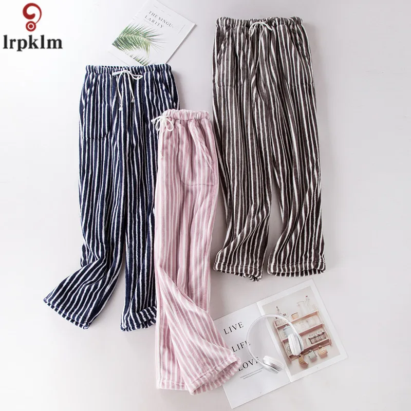 Flannel Pajama Pants Men And Women Autumn Winter Models Thick Coral Fleece Solid Color Warm Trousers Home Pants As020 (31)
