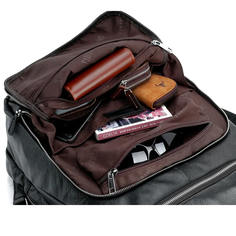 Leder Rucksack Weiche Bookbag Tiding 3065 Für Reise Große Laptoptasche Casual Schule nUEFRwx84q