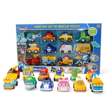 Brinquedos infantis, figuras de ação, estação de gás anba car, brinquedos robocar, modelo de metal poli, carro de brinquedo para crianças, presentes de natal