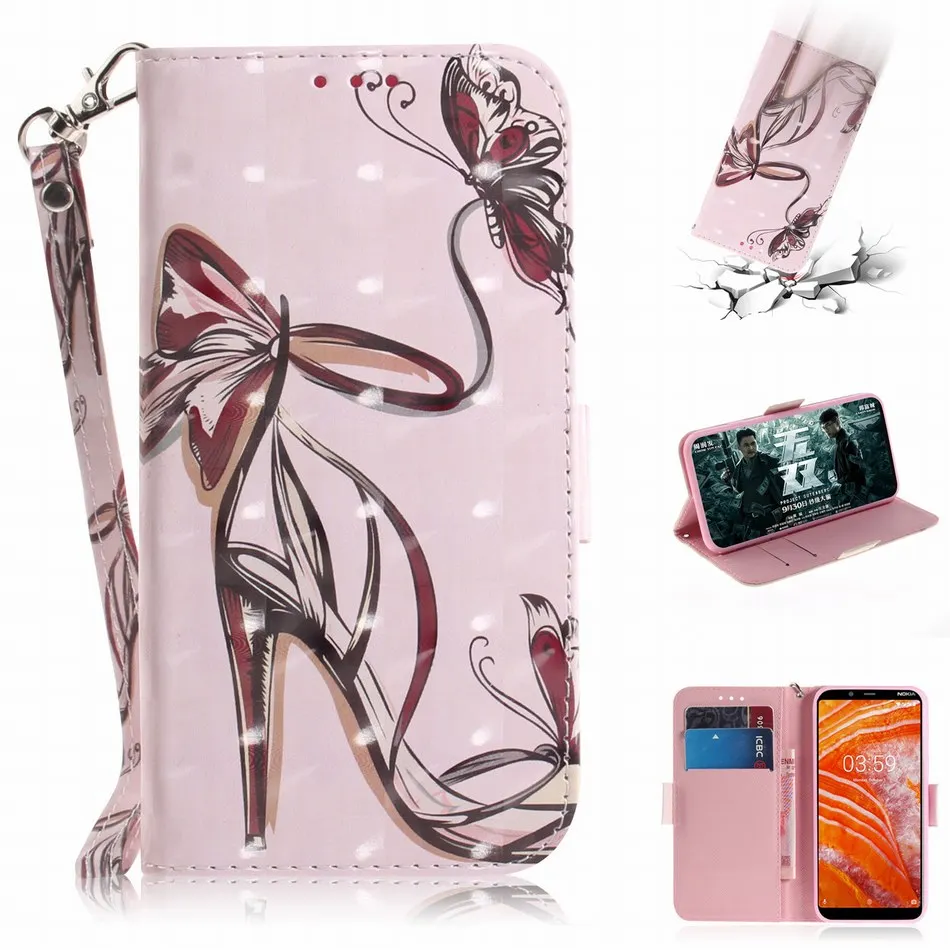 

PU Leather Photo Cases For Covers Nokia 3.1 Plus 5.1 6.1 7.1 8.1 2018 X7 X6 X5 Flowers Flip Fundas Book Capa Stand Wallet E26Z