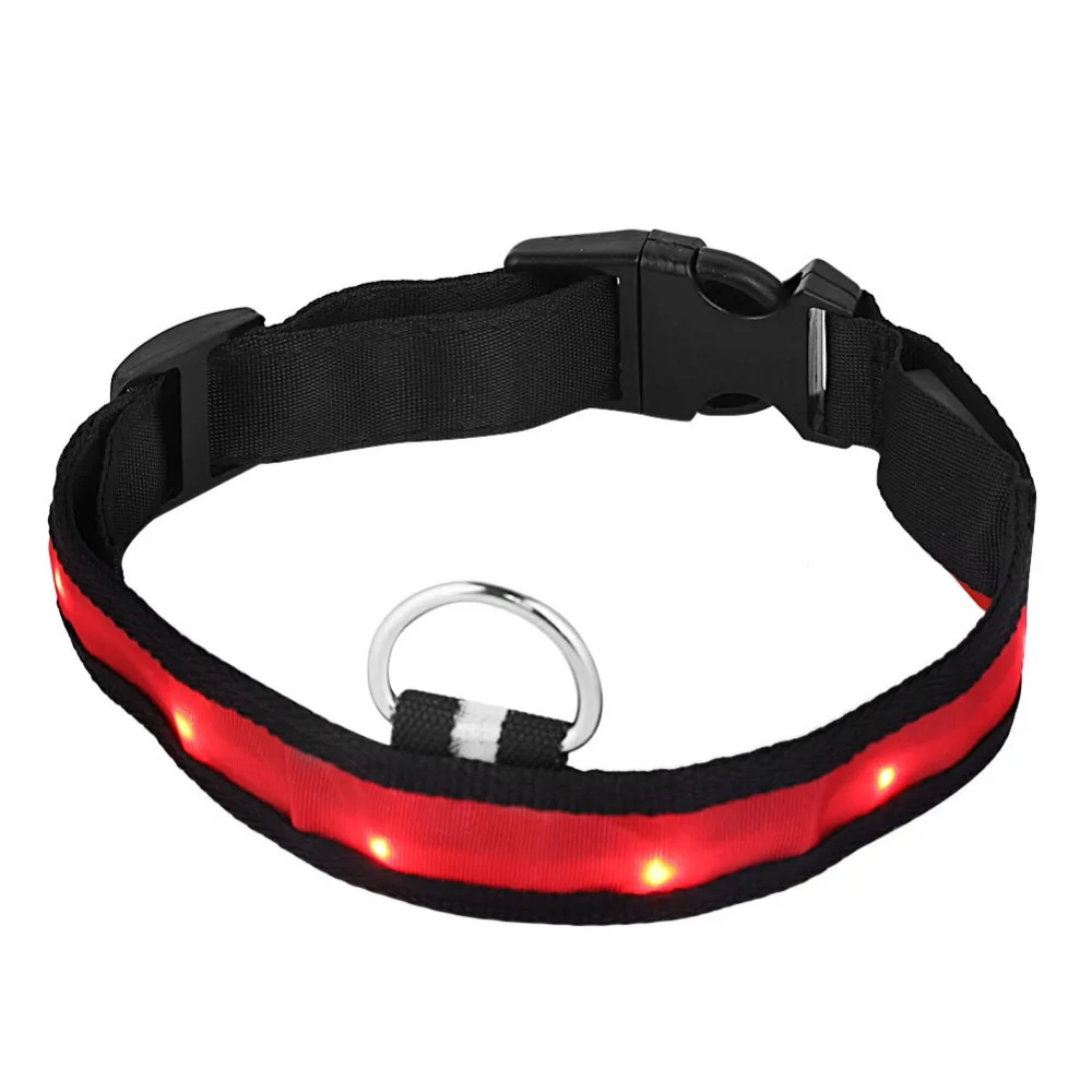 

Waterproof LED Pet dog Collar Night Safety Flashing Glow Dog Nylon Leash Dogs Luminous Adjustable Neck Collars Pet Supplies