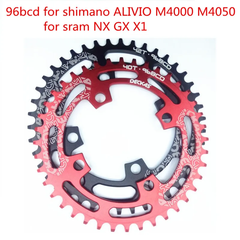 

Deckas round BCD 96mm 96bcd 40/42/44T MTB bicycle bike Chainring for ALIVIO M4000 M4050 for DEORE M612 NX GX X1 crank