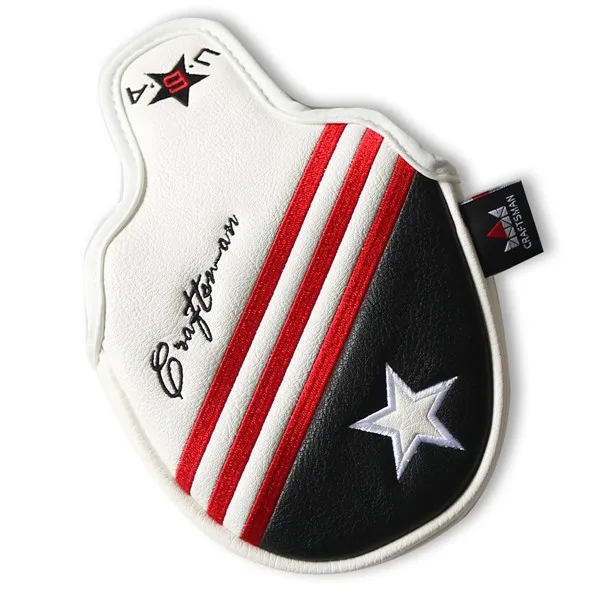 CRAFTSMAN GOLF USA Flag Red Stripes Mallet Putter Head Cover (2)