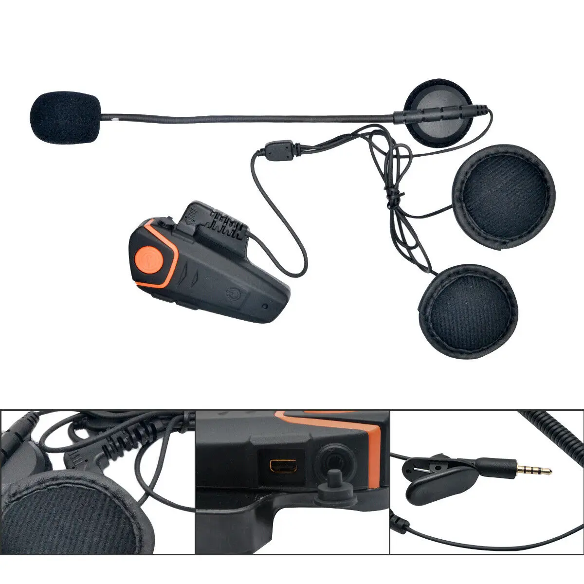 

Motorcycle Helmet Headset Bluetooth 1000M Stereo Intercom Communication BT Helmet Headset Waterproof