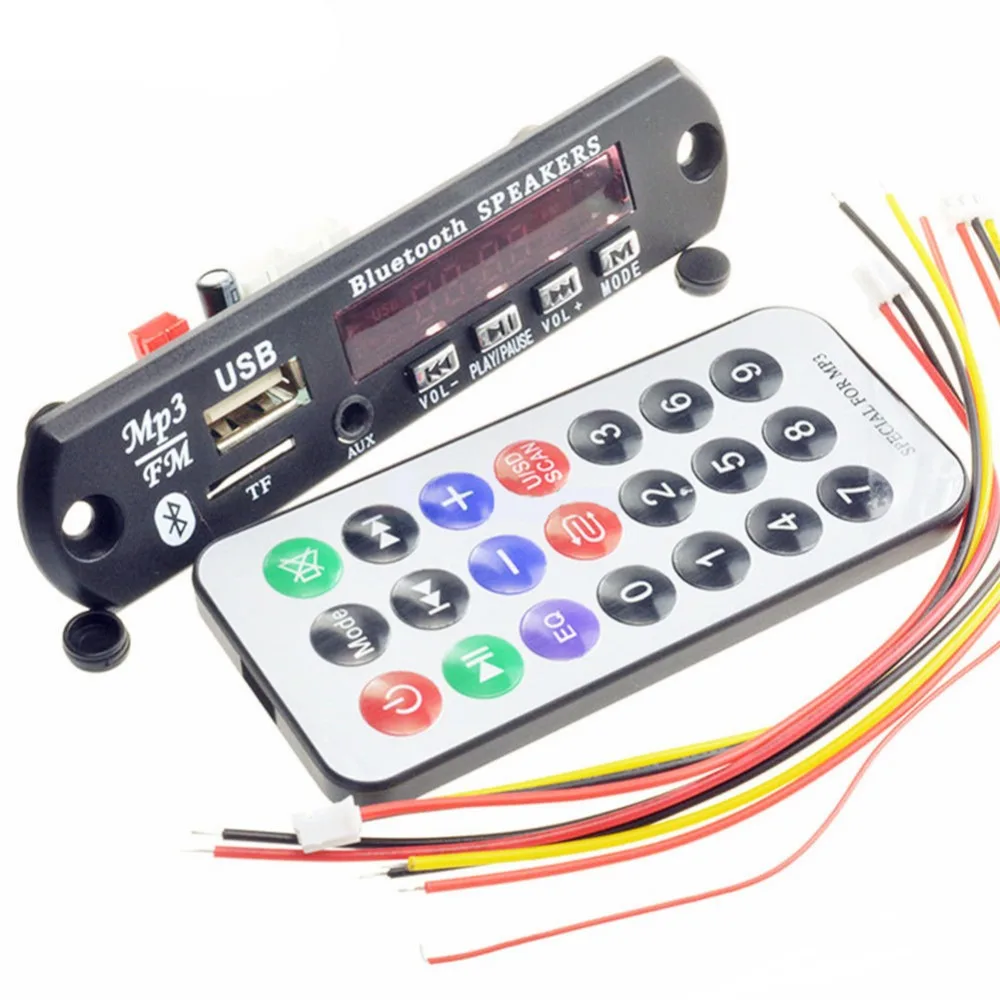 2PCS Wireless Bluetooth 12V MP3 WMA Decoder Board Audio Module USB TF Radio Car