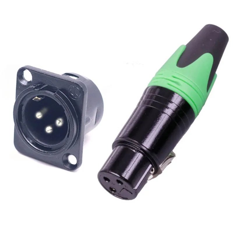 5 компл./Лот 3 контактный разъем XLR шт. штекер + гнездо полюсный переходник для