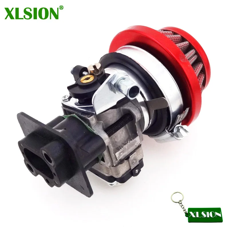 

XLSION 15mm Carburetor + 44mm Air Filter + Alloy Stack Kit For 2 Stroke 33cc 43cc 49cc Engine Parts Goped EVO Gas Scooter