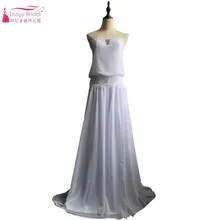 Vintage Dresses 1920s Beach Wedding Dress Cheap Dropped Waist Bohemian Strapless Backless Boho Bridal Gowns Lace Ribbon