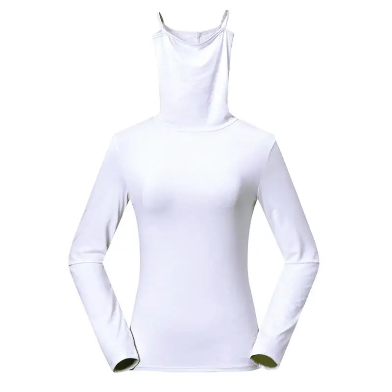 Женская новая летняя Солнцезащитная футболка с длинным рукавом из хлопка для гольфа, женская футболка с УФ-защитой, свитер, пуловер, одежда - Цвет: White