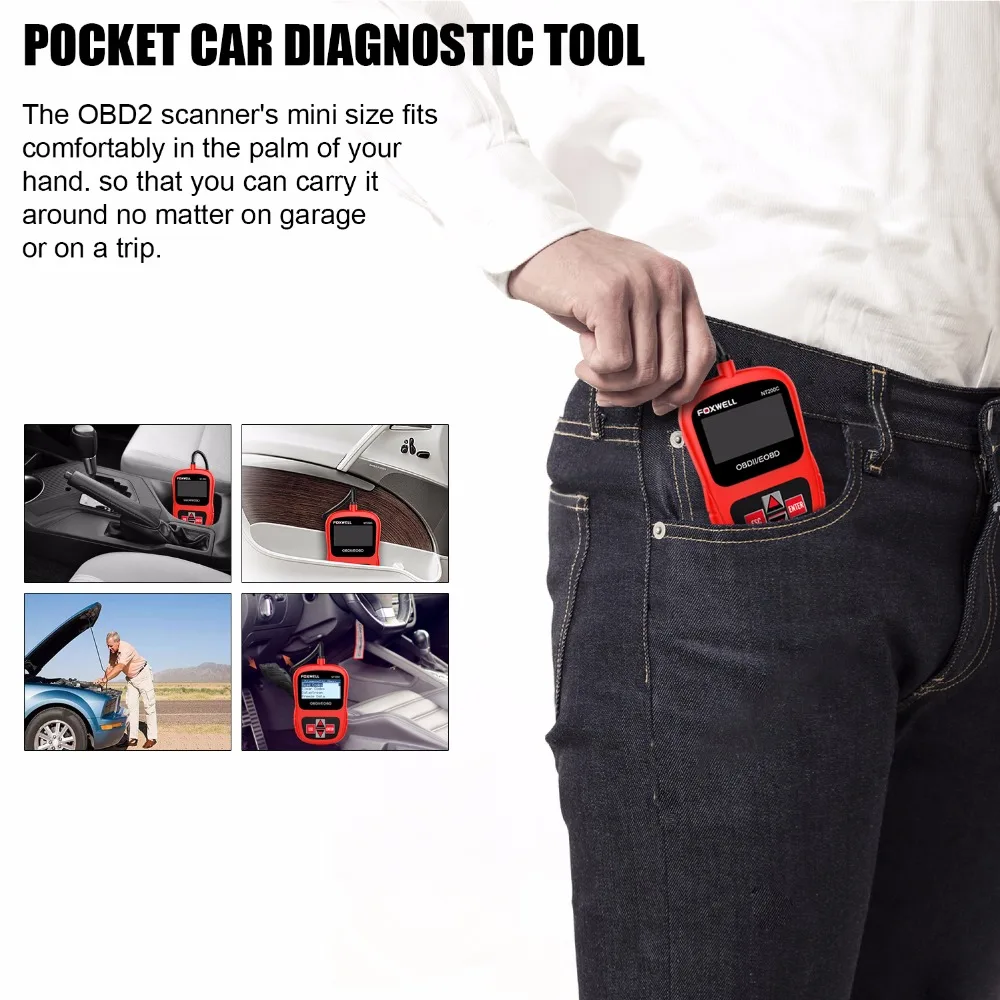 FOXWELL двигателя Code Reader Сенсор стоп кадр OBDII инструмент диагностики NT200C OBD2