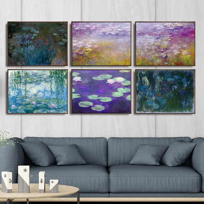 

Home Decoration Art Wall Pictures Fro Living Room Poster Print Canvas Paintings French Claude Monet Water lilies