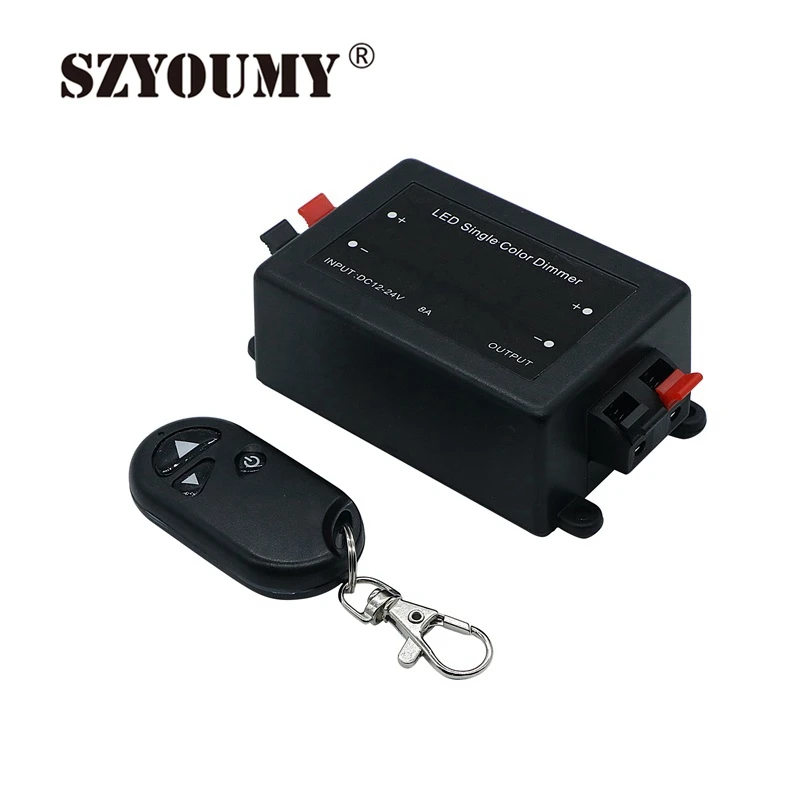 SZYOUMY DC 12 V-24 V 8A светодиодный одинарный Цвет диммер для Светодиодный точечный светильник утопленного полосы lirf с пультом дистанционного управления Управление; Яркость Управление