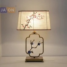 Светодиодный e27 Китайские железные Керамика ткань светодиодный светильник. светодиодный свет. настольной лампе. настольную лампу. светодиодный настольная лампа для Спальня фойе