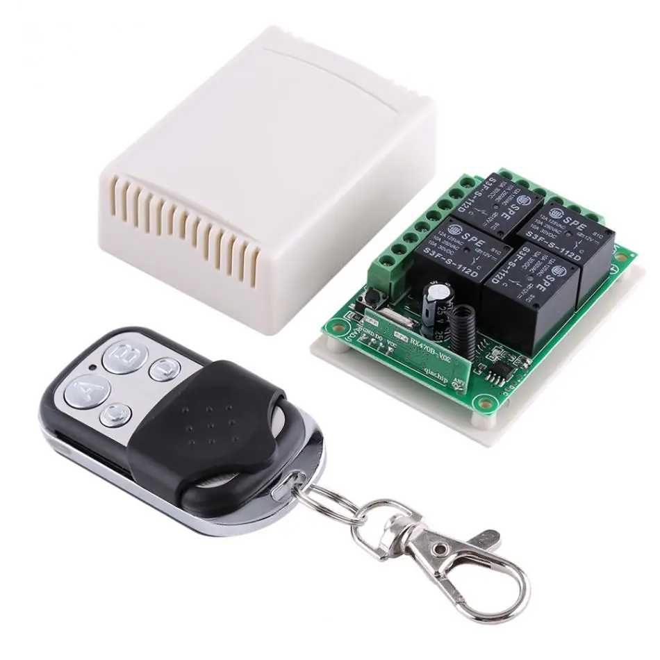 VBESTLIFE DC12V 4 CH 433MHZ Wireless Garage Doors Control Switch