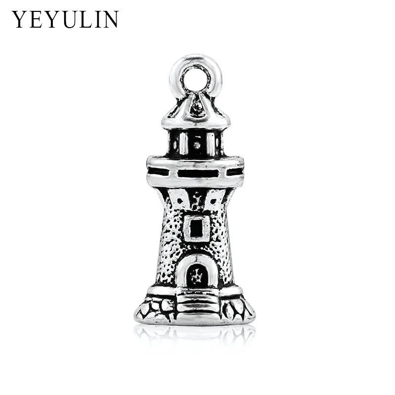

10pcs Lighthouse 3D Tibetan Silver Charms Pendant fit DIY Bracelet Necklace Jewelry making 20*10mm