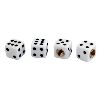 

4 Pcs Car Vehicle Dice Design Tire Valve Wheel Stem Caps Covers
