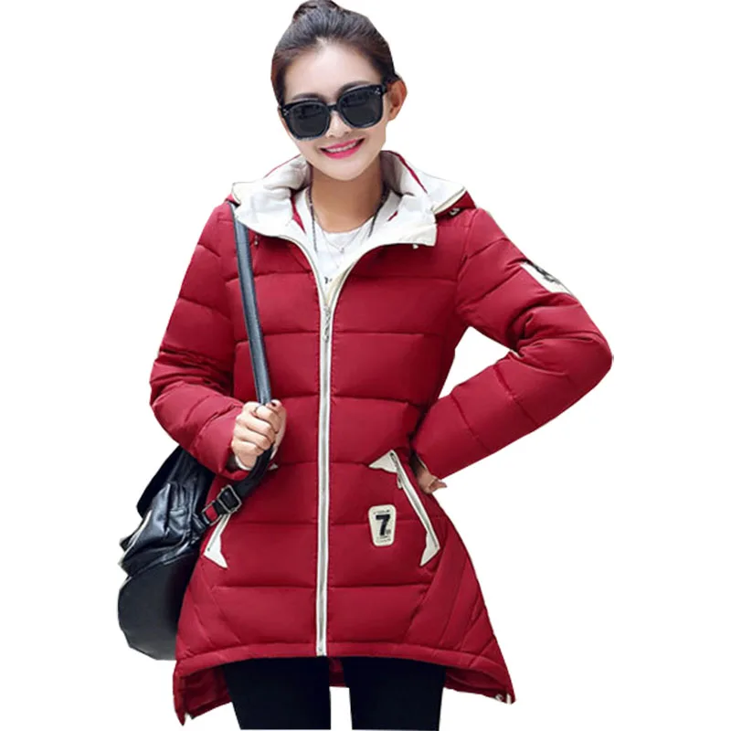 

2019 Winter Coat Women Long Korean Slim Coats Thicken Hot Sale Cotton Fatory In Stock Vestidos BD043