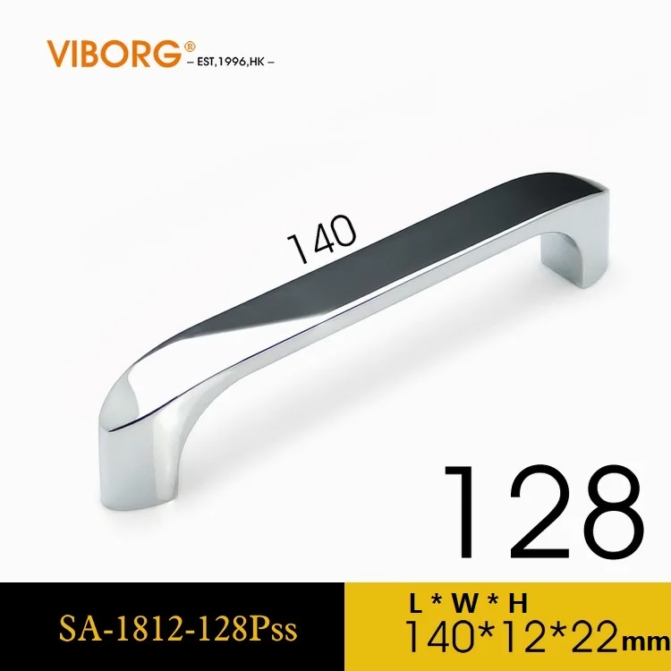 

(1 piece) 128mm VIBORG High Quality Zinc Alloy Modern Cabinet Cupboard Door Handles Pull Drawer Pulls Handle, chrome SA-1812-128