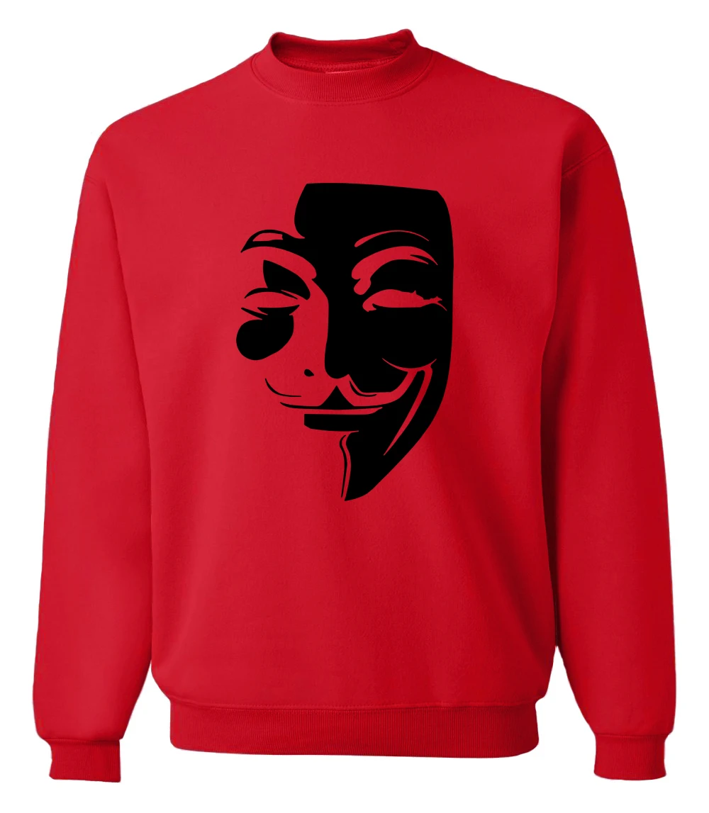 V for Vendetta Guy Fawkes толстовки мужские Горячая Распродажа Весна Зима Модные мужские толстовки хип-хоп спортивный костюм брендовая одежда S-2XL - Цвет: red1