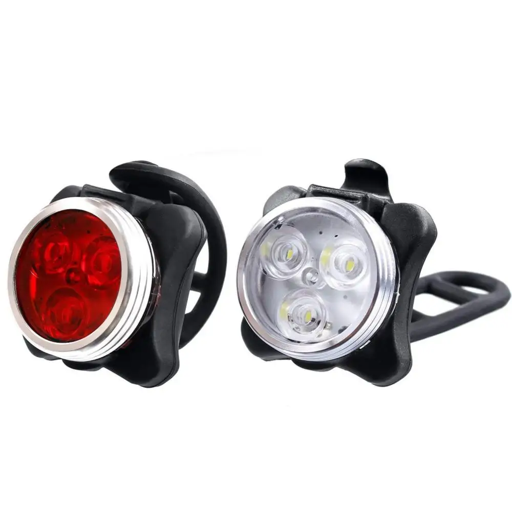 

Bicycle Cycling Bike Head Front Rear Tail 3 LED light Headlamp Headlight Torch Waterproof USB Rechargeable Bicycle light