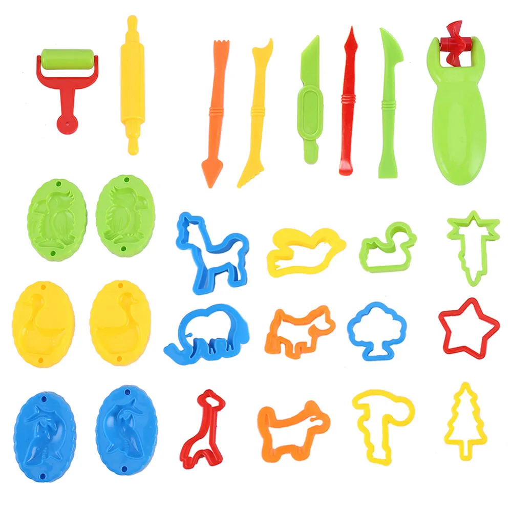 

3D Plasticine Tools Playdough Set Clay Moulds Deluxe Set Color Play Dough Model Tool Toys Creative Learning Education Toys