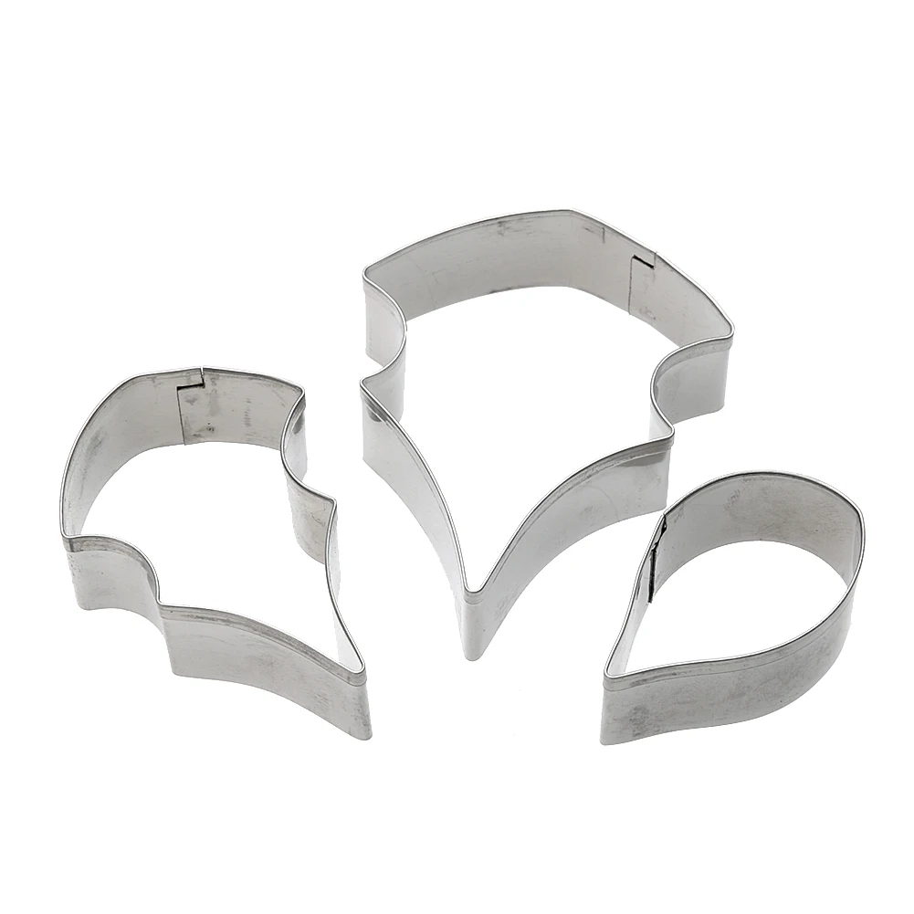 

3pcs/set Stainless Steel Poinsettia Flower Cookie Cutter 3D Fondant Sugarcraft Biscuit Baking Mold Cake Decorating Tools