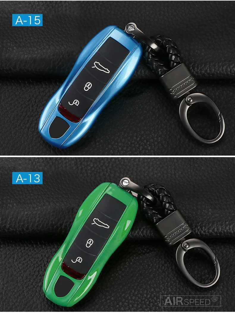 Airspeed 3pcs Car Key Case Key Cover Shell for Porsche Panamera Macan Cayenne Carrera Boxster Cayman 911 970 981 991 Accessoires (10)