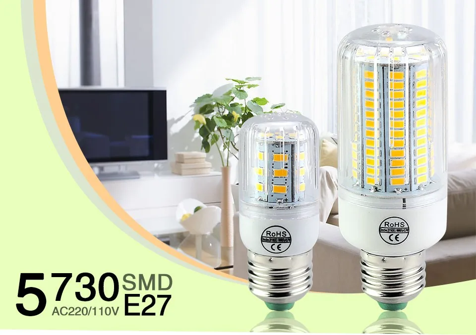 E27 LED Lamp Corn Bulb E14 LED SMD5730 220V 110V 24 30 42 64 80 108 136 LEDs Candle Light for Home Lighting Bombilla LED Lampada (1)