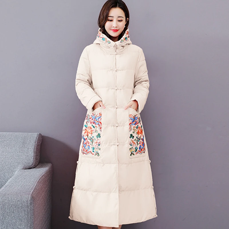 Grande De Chaud Longue Bas Taille Coton Vers Parkas À Capuche Le Mode Veste Beige Femmes Lj070 Ouatée Hiver Nouveaux red Femelle black FPwqTzz