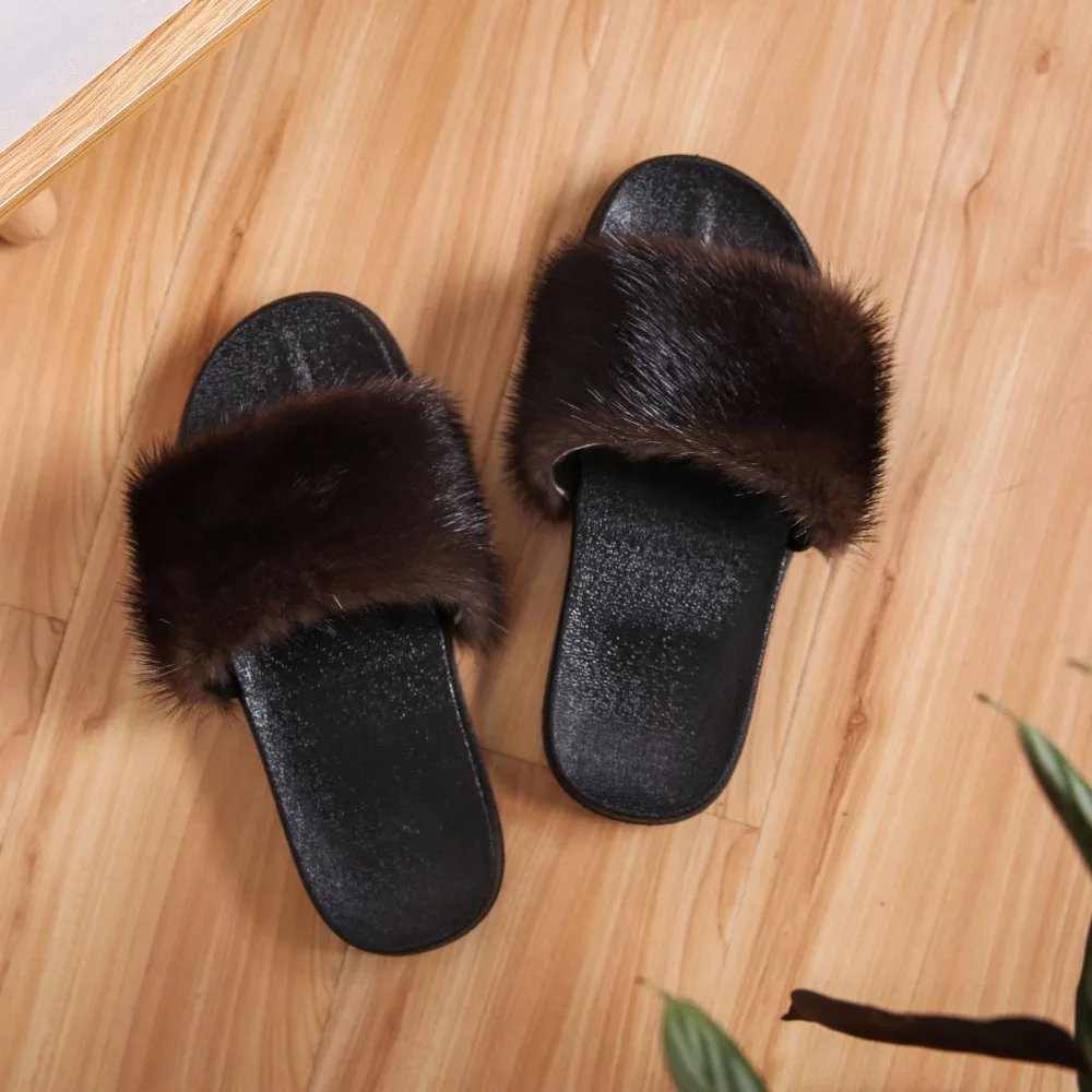 Mink fur slippers (3)