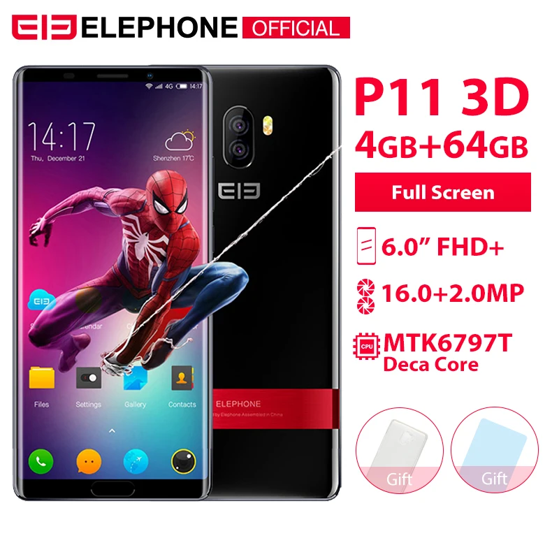  Elephone P11 3D 6.0 Inch incell screen FHD+ 4GB 64GB Mobile Phone Android 8.0 MTK6797T Deca Core 16 - 33039541532