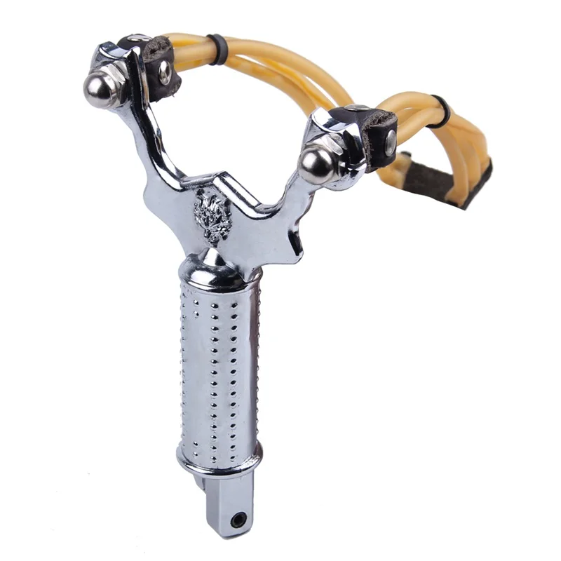 Aluminum Alloy Slingshot Powerful Sling Shot  w Tail Store Steel Balls Hunting Accessory (15)