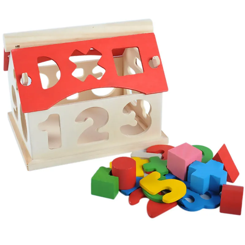 ZH 1 шт. детский цифровой геометрический дом мудроты детский сад пазл ранний Развивающие деревянные игрушка-конструктор