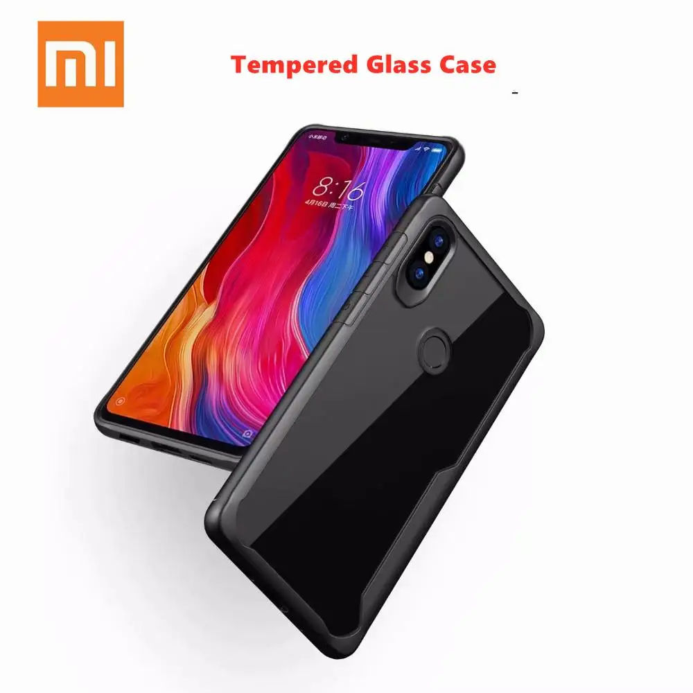 

Gradient Phone Shell Xiaomi Mi8 Lite Case Mix2S A2 Mix3 Max3 Glass Cover for Pocophone F1 Redmi 6A Note5 Transparent coqu