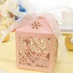 10 шт./компл. любовь сердце коробки конфет для вечерние свадьбы Декор полые каретки Baby Shower сувениры подарки