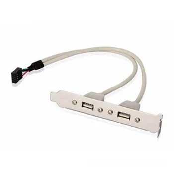 

2pcs Computer Chassis PCI Bit USB 2.0 Baffle Connector Adapter USB Rear Baffle Line 2 USB Expansion Baffle