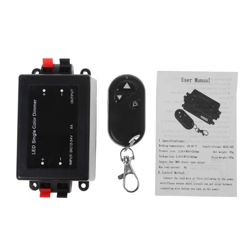 

DC 12V-24V 8A LED Single Color Dimmer For LED Lamp Strip LiRF With Remote Controller dropshipping