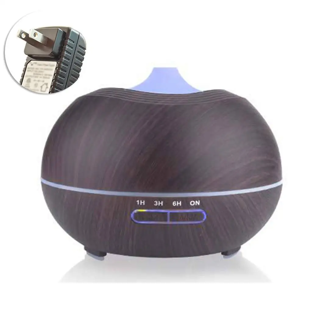 

400ml Ultrasonic Air Humidifier Aroma Essential Oil Diffuser Timing Humidifier Mist Fogger Maker LED Light Wood Grain Home