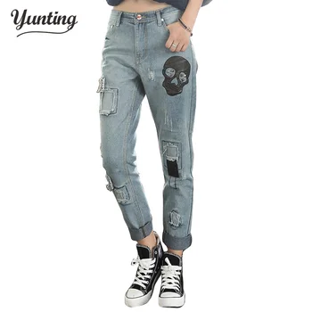 

Top Quality Jeans New 2019 Fashion Denim Loose Ripped Jeans Woman Boyfriend Jeans For Women Size S-XL