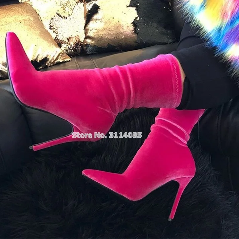 fuchsia ankle boots