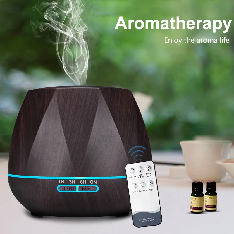  500ML Remote Control Air Humidifier Essential Oil Diffuser Humidificador Mist Maker LED Aroma Diffu