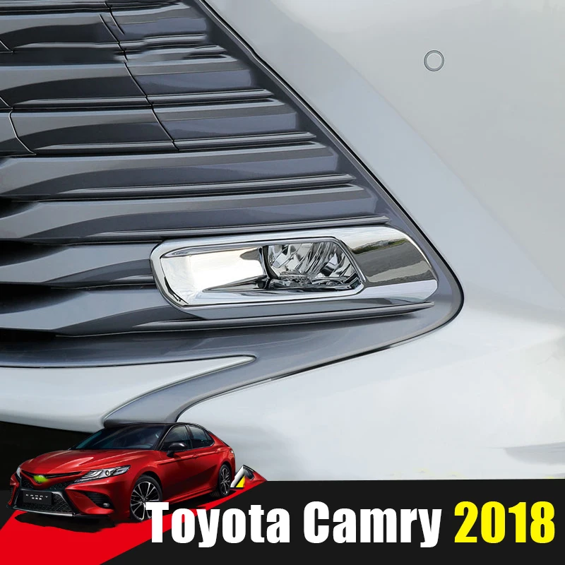 

For Toyota Camry 2018 ABS Chrome Front /Rear Fog Light Cover Trims Back Tail Bumper FogLight Lamp Molding Garnish Accessories
