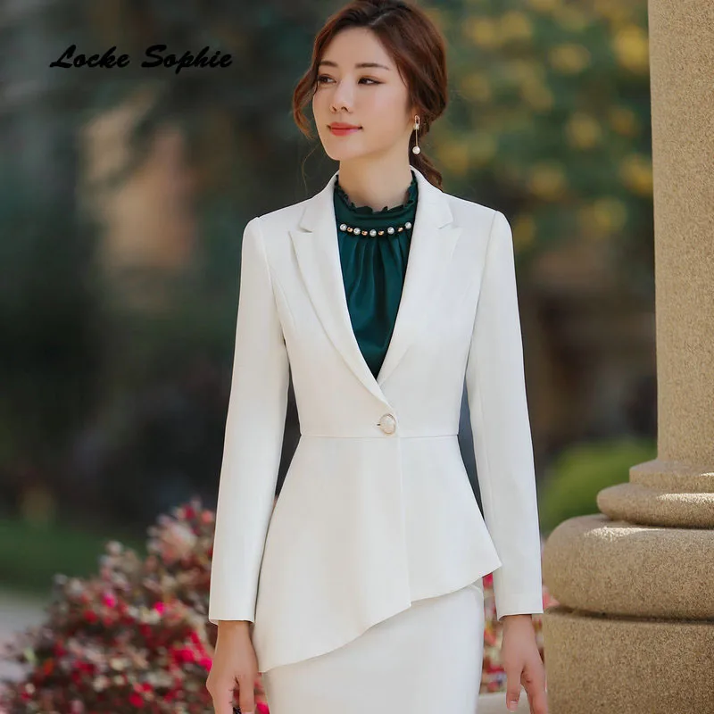Women's Plus size Blazers coats 2019 Spring cotton blend irregular Small Suits jackets ladies Skinny office Blazers Suits coats