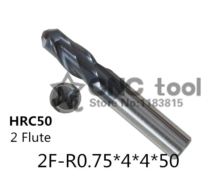 

2f-r0.75,hrc50 Length 50mm Two Flute Diameter 1.5mm Material Carbide Coating Is Altin High Speed Milling Machines Carved Machine