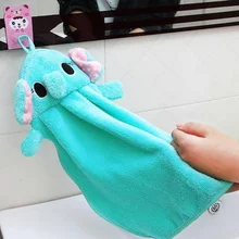 1 шт. милые животные мягкие красочные бархат висит полотенце для кухни и ванной применение быстросохнущая полотенце для рук Полотенца