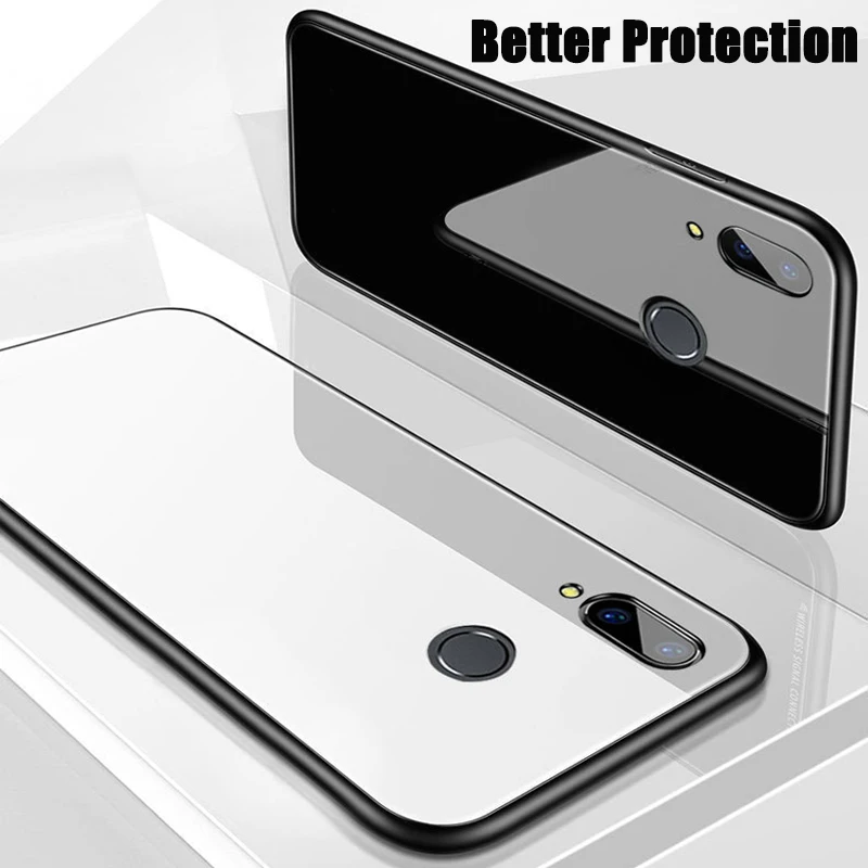 Shockproof Hybrid Ultra Thin 9H Tempered Glass Hard Back Cover For Huawei Honor 8X Max 8XMax 10 Soft TPU Rubber Edge Bumper Case |