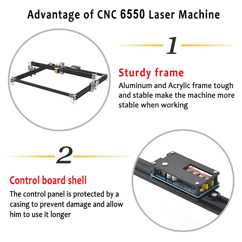 CNC 6550 лазерная гравировка машина 10 Вт лазерная резка машина лазерный гравер большая рабочая зона 65*50 см с Регулируемая мощность лазера