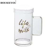 HOUSEEYOU, большая емкость, стеклянная чашка с крышкой и ручкой, пивная соковыжималка, чашки для чая, воды, кружка, бутылка для бара, ресторана, инструмент